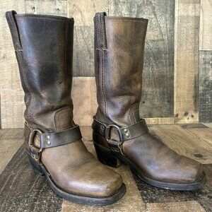 Frye 700 Buckle Harness Square Toe Moto Boots Womens 6.5 M